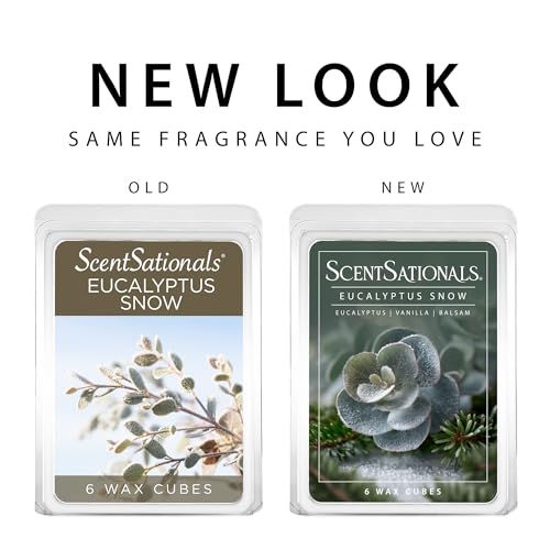 Scentsationals Eucalyptus Snow Scented Wax Melts - 10oz Winter Fragrance Cubes