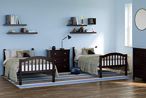 Convertible Twin-Over-Twin Bunk Bed - Solid Wood Kids Bed, Espresso
