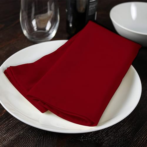 Red Cloth Dinner Napkins 17x17 Inches, 24-Pack Washable Polyester Napkins