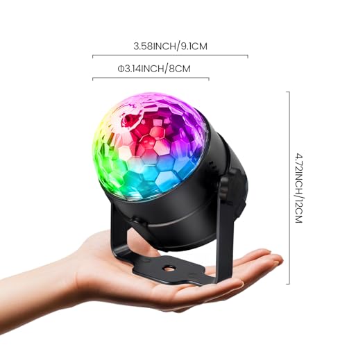 NEQUARE 9-Pack Disco Ball DJ Party Lights 7 Modes, Remote, Sound Activated Stage Lights