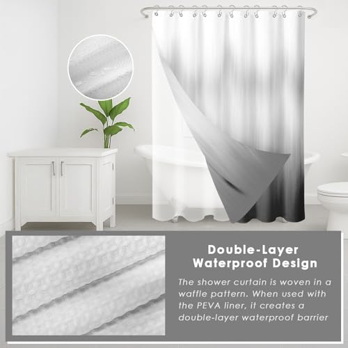 4-Piece Bathroom Accessory Set with Shower Curtain, Liner, and Bath Rugs