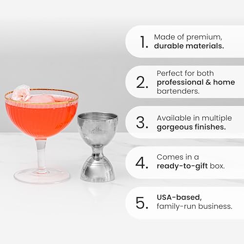 A Bar Above Silver 10-Measurement Stainless Steel Bar Jigger - 1 Pack