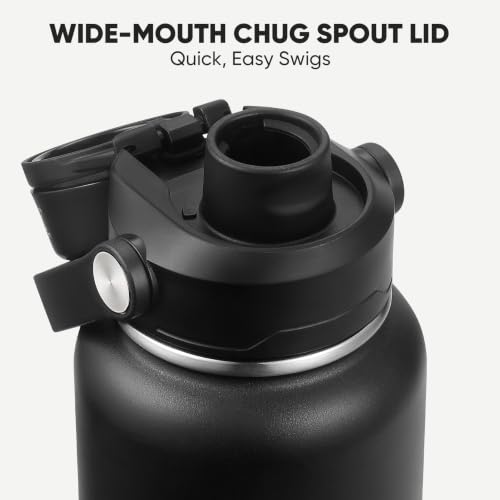 32 oz Insulated Stainless Steel Water Bottle with Straw and Handle