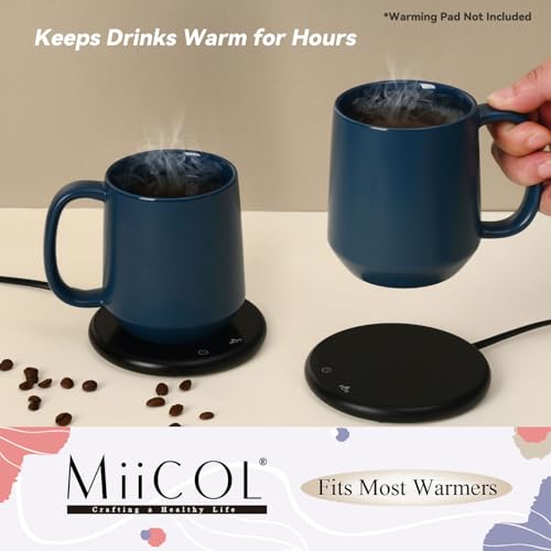 Miicol Navy Ceramic Coffee Mug 16 oz - Large Tea Cup with Handle
