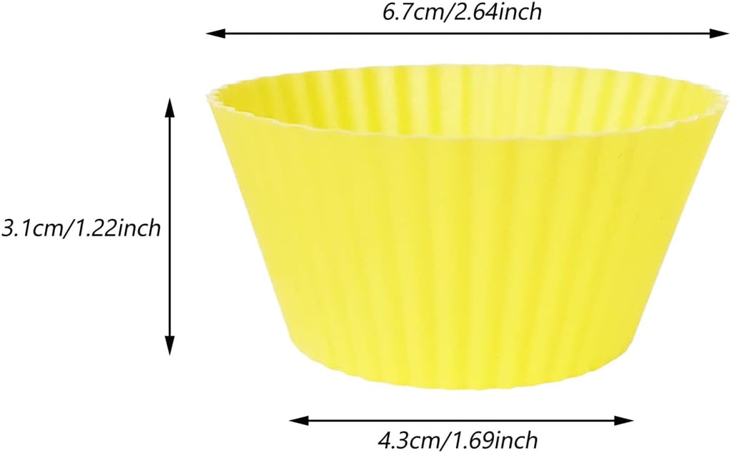 Skiennix Silicone Baking Cups - 28 Pack Reusable Muffin Molds in 7 Colors | 2.64 Inches Non-Stick Design