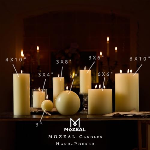 Unscented Dripless Pillar Candles Set of 3 - 3" x 4" Ivory, 72 Hours Burn Time