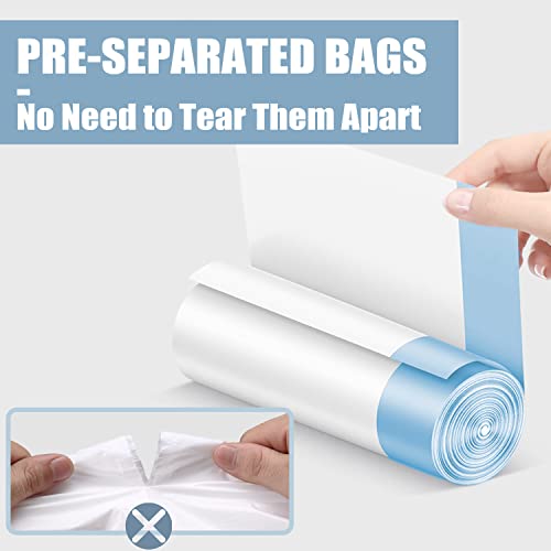 4 Gallon Small Drawstring Trash Bags - Unscented White Garbage Bags (57 Count)