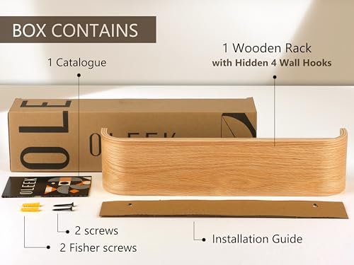 Wall Mounted Coat Rack with Shelf and 6 Hooks for Entryway Organization