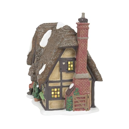 Dickens Village Master Thatcher's Cottage Lit Porcelain Building, 6.5 Inch