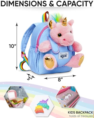 Kids Unicorn Backpack and Mini Unicorns Set in Magic Bag - Pink & Purple