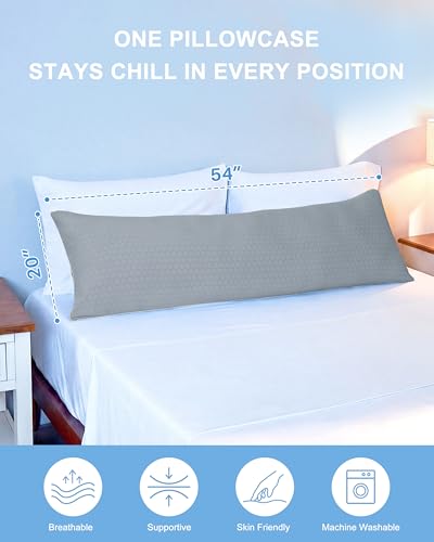 Cooling Body Pillow for Adults - Shredded Memory Foam, 20"x54"
