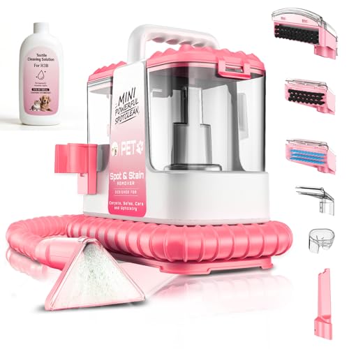 QYNTO Pink Portable Carpet & Upholstery Cleaner for Pets, Lightweight Deep Stain Remover