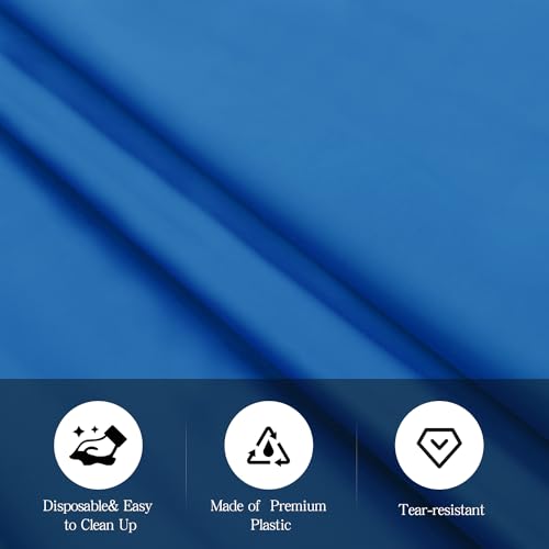 Royal Blue Disposable Plastic Tablecloths 54 x 108 Inch, 6 Pack