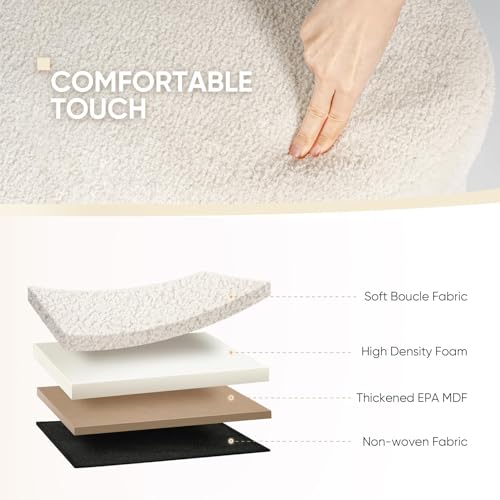 43.3-Inch Collapsible Sherpa Storage Ottoman Bench - Cream White