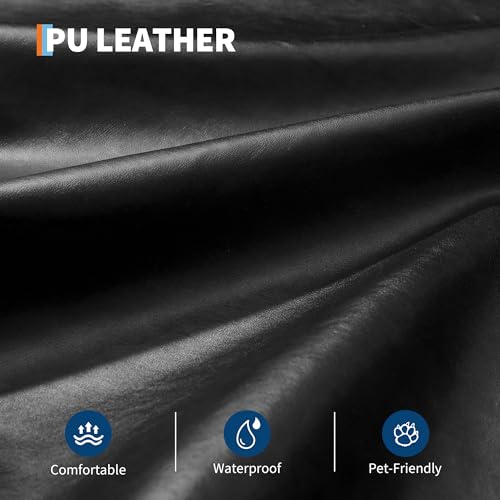 75-Inch Faux Leather Convertible Futon Sofa Bed with Adjustable Backrest