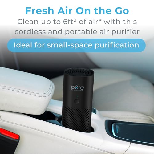 Pure Enrichment PureZone Mini Portable Air Purifier Black for Small Spaces