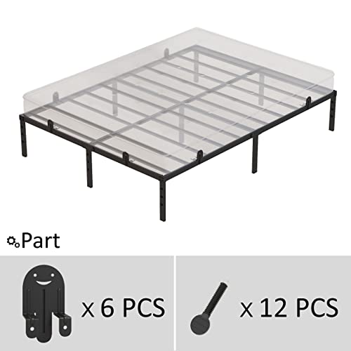 6-Piece Adjustable Metal Mattress Retainer Bar for Bed Frames, Black