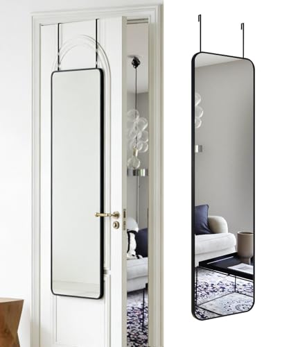 14" x 48" Full Length Over The Door Mirror, Shatterproof Wall Body Mirror