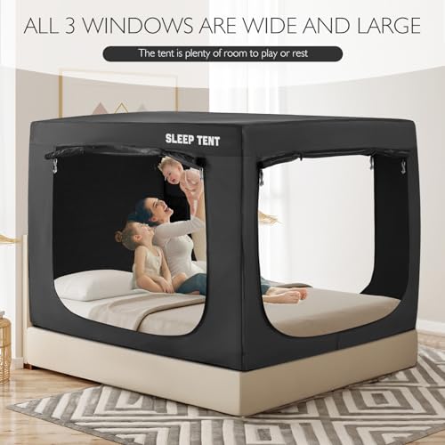 Indoor Privacy Twin Bed Tent Canopy - Blackout Sleep Space for Kids & Adults