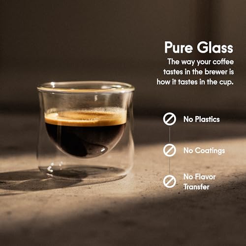 FLUR Clear Double-Walled Espresso Glasses Set of 2 – Insulated Borosilicate, Handmade, 3oz