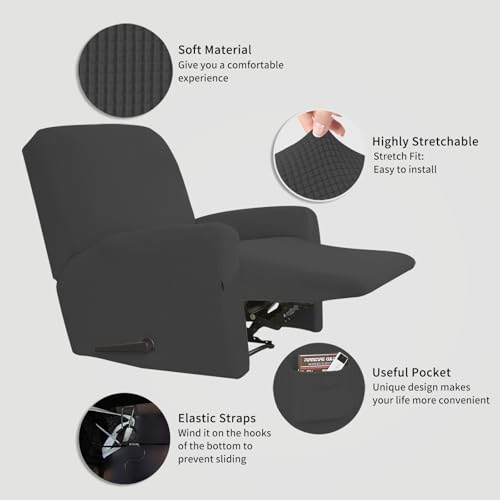 4-Piece Stretch Recliner Chair Slipcover - Elastic Furniture Protector
