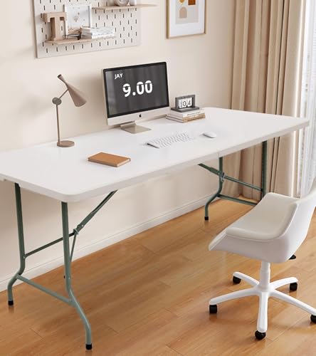 6ft Heavy Duty Folding Table - Portable White Plastic Table for Events (4 Pcs)