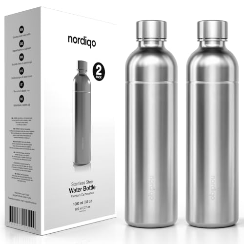 33 oz Stainless Steel Carbonator Bottle - Plastic-Free Reusable Carafe