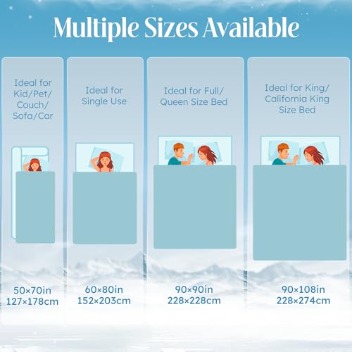 Cooling Blanket Throw - 50'' x 70'' Lightweight Soft Ice Cold Blanket for Hot Sleepers