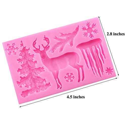 Serlife Gray Silicone Candy Mold - Christmas Tree, Elk, Snowflake & Icicle