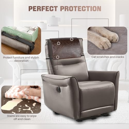 Waterproof Recliner Headrest Protector Cover - 17x27 in Chocolate Brown