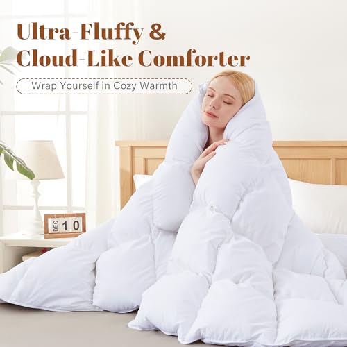 Cosybay All Season Feather & Down Fiber Duvet Insert - 100% Cotton Comforter