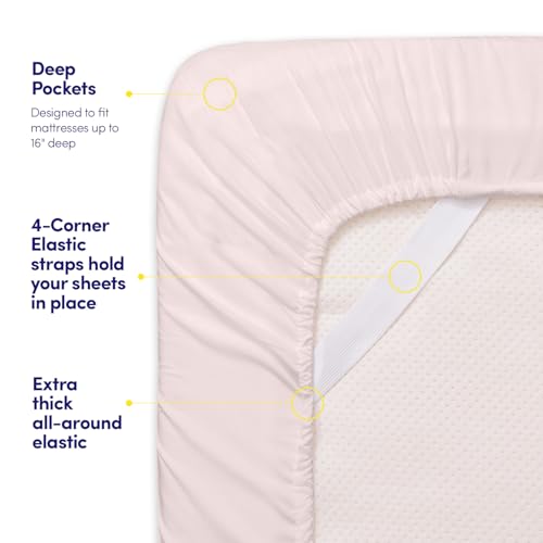 Sweet Home Collection Twin XL Sheet Set - Pale Pink 3 Piece Deep Pocket