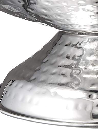 17-Inch Hammered Stainless Steel Punch Bowl, 3-Gallon Insulated Beverage Tub
