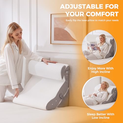 Adjustable 3PCS Wedge Pillow Set for Back Support & Recovery