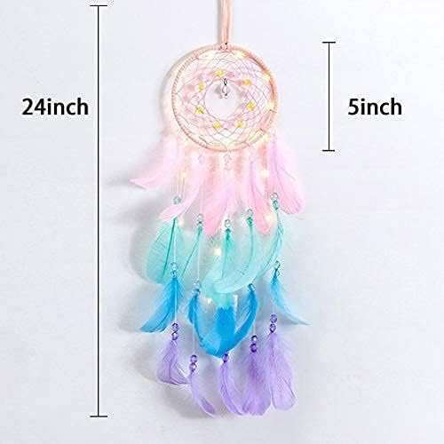 Handmade Dream Catcher Wall Decor with LED Lights