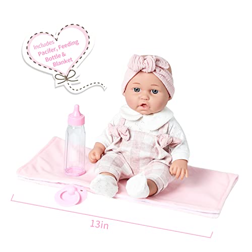 12-Inch Baby Doll Playset with Blanket, Pacifier, and Feeding Bottle