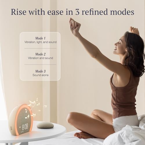 Loud Alarm Clock with Wireless Bed Shaker & Night Light for Heavy Sleepers
