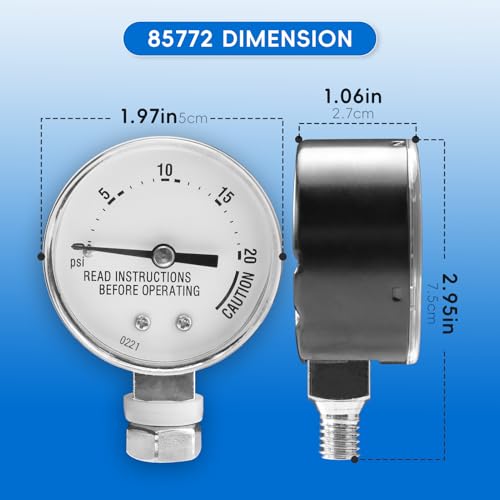 Pressure Cooker Canner Steam Gauge Replacement, 0-20 PSI Accurate Monitor