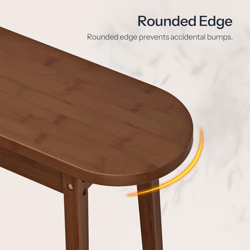 39.4-Inch Bamboo Dining Bench, Farmhouse Entryway Bench for Home