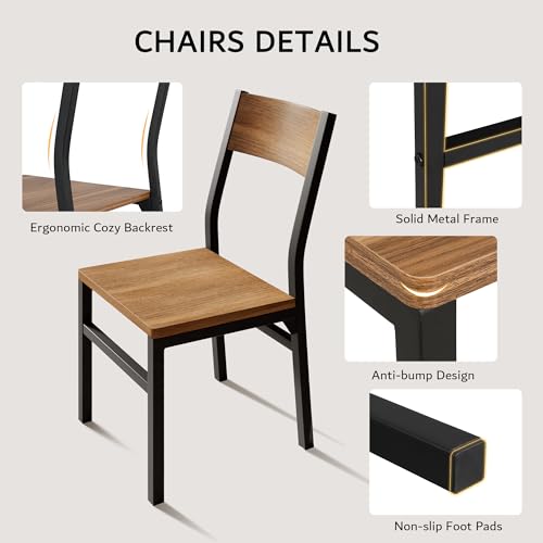 7-Piece Extendable Dining Table Set with 6 Chairs, Walnut Wood Finish