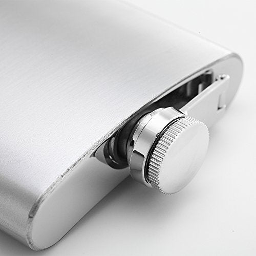 8 oz Stainless Steel Hip Flask Set with Funnel - QLL 3-Pack for Travel & Gifts