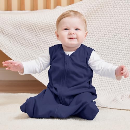 100% Cotton Baby Sleep Sack 3-Pack - 0.5 TOG Wearable Blanket with 2-Way Zipper