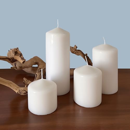 Unscented White Pillar Candles 3" x 6" - 65 Hour Burn Time (6 Pack)