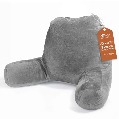 Sasttie 18" Reading Pillow for Bed with Arms - Backrest Support Cushion