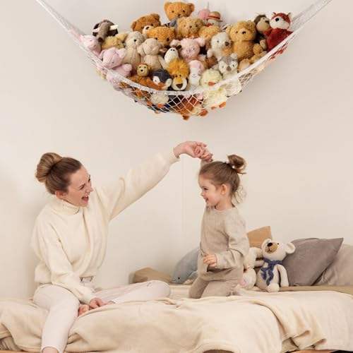 Large Corner Stuffed Animal Storage Hammock - Plush Toy Net Organizer