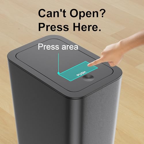Small Trash Can with Lid 10L 3 Pack Slim Garbage Bin for Bathroom