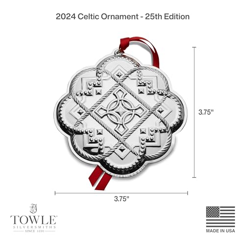 Towle 2024 Sterling Celtic Ornament 25th Edition – Gift Box, Velvet Pouch