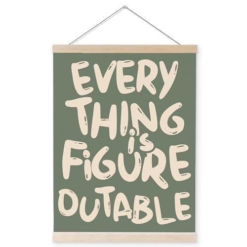 Inspirational Wall Art Poster with Wooden Frame 12x16 Inch
