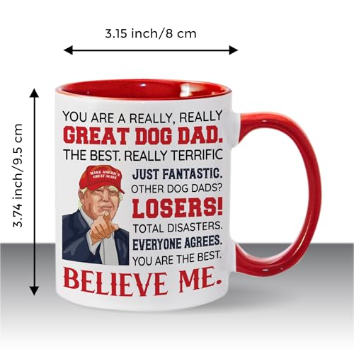 Red Dog Dad Mug 11oz Ceramic Gift for Pet Lovers, Fathers Day, Birthday