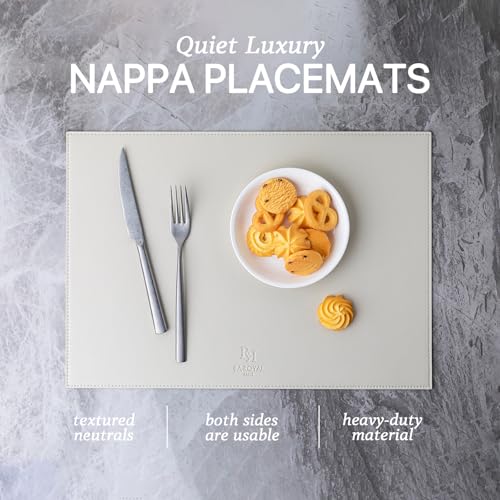 Faux Leather Placemats Set of 6 - Washable Heat-Resistant Table Mats